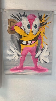 "Stand the Pink" Mixed media Painting 39" x 31" inch by John Paul Fauves