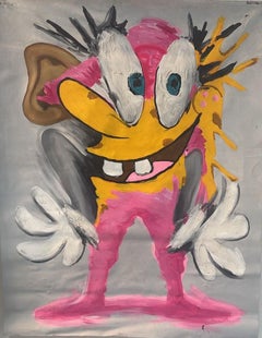 "Stand the Pink" Mixed media Painting 39" x 31" inch by John Paul Fauves