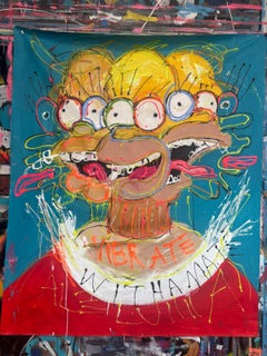 "Vibrate with a Mate" Mixed media Painting 47" x 39" inch by John Paul Fauves