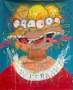 "Vibrate with a Mate" Mixed media Painting 47" x 39" inch by John Paul Fauves