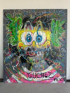 "Walk a Moon" Pop Art Painting 66 x 57 in by John Paul Fauves