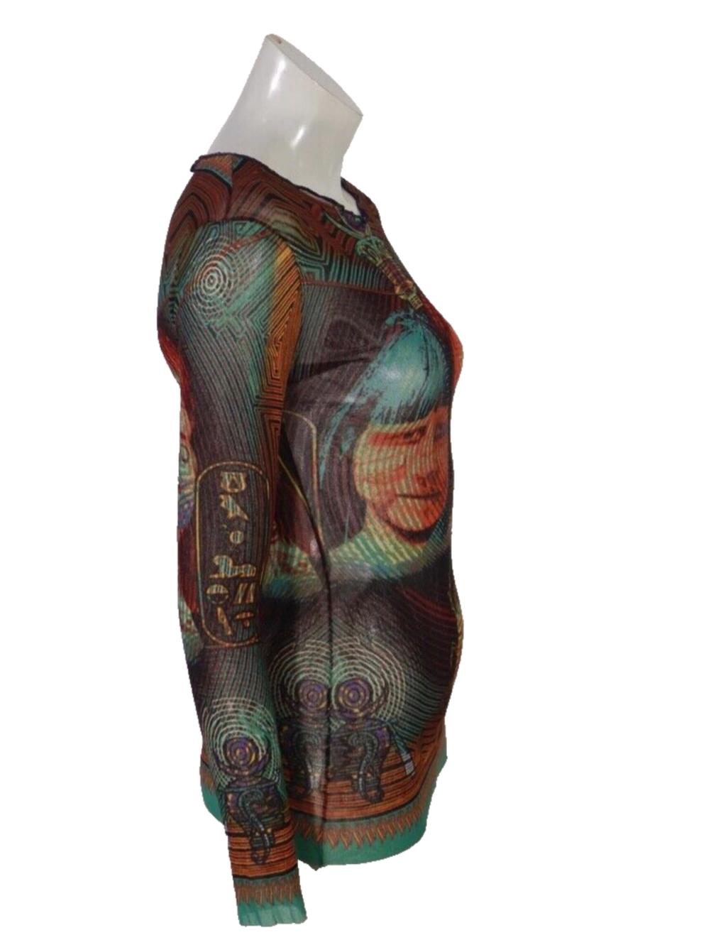 De las mujeres John Paul Gaultier Top de malla con estampado de divisas de Brasil 1996 en venta