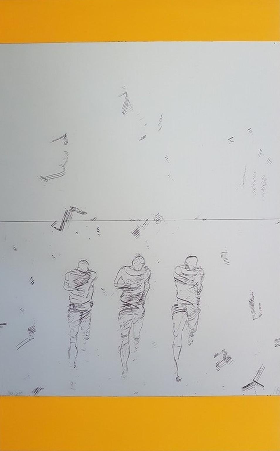 Silver Sprinters - Olympia 1974 (Serigrafia, Astratto, Mid-Century, Moderno) - Print di John Paul Jones