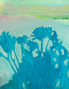 From the Bottom of the Flowers, You Can See Forever- Acrylic Paint, Panel, Blue