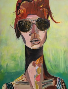 Long Neck Katie- Acrylic, Canvas, Charcoal, Oil Paint, Oil Pastel, Portrait