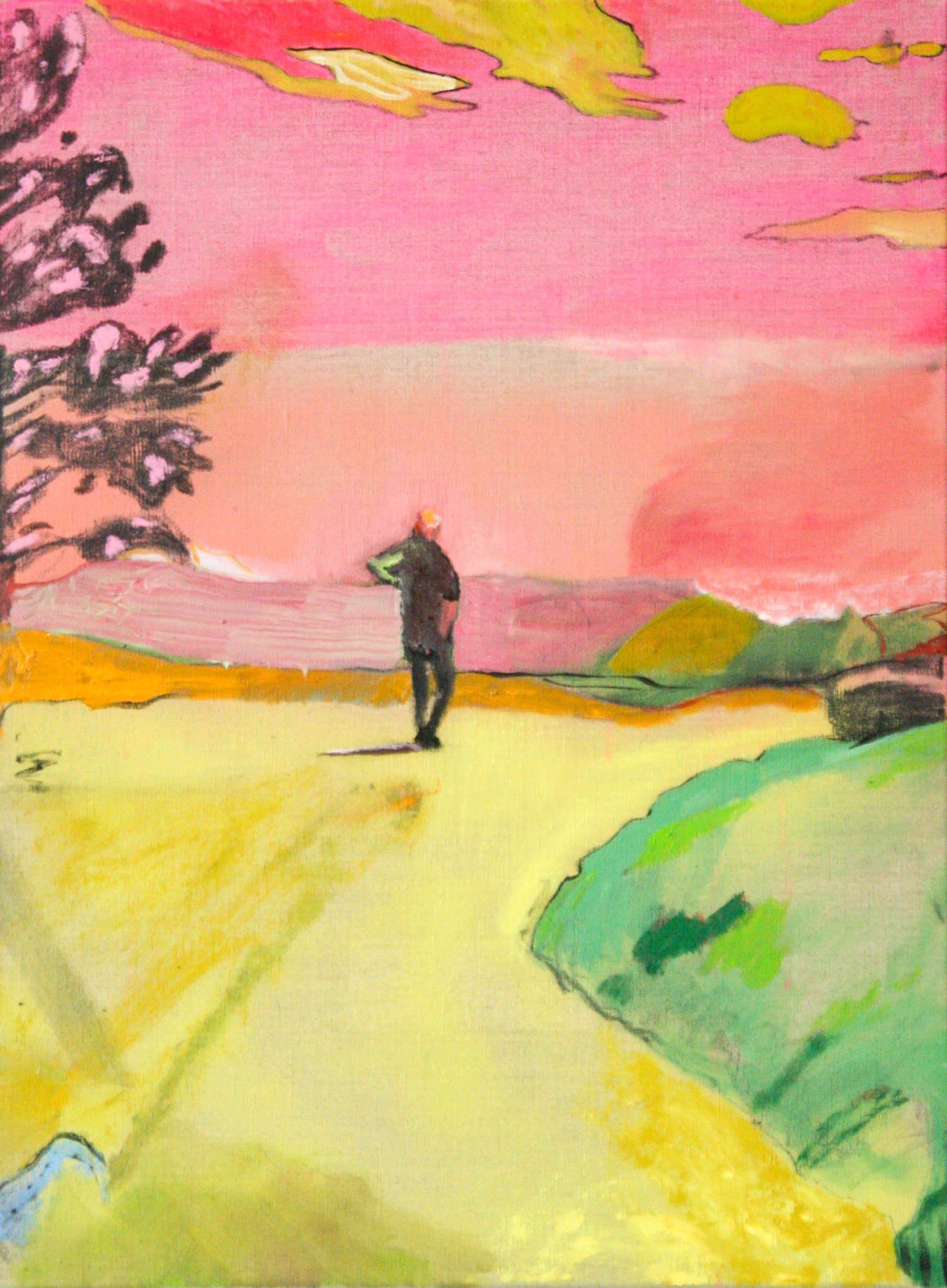 John Paul Kesling Landscape Painting - Multitude-Acrylic Paint, Charcoal, Oil Crayon, Oil Paint, Spray Paint, Landscape