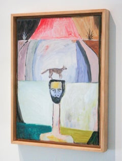 My Dog Deserves Everything- Acrylic Paint, Canvas, Portrait, Pink, Blue, Green