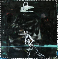 New Life- Acrylic Paint, Canvas, Paper, Spray Paint, Figurative, Abstract, Sport