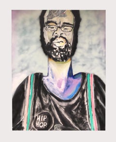 Precious Gorgeous Ralf- Canvas, Charcoal, Oil Paint, Pastel, Spray Paint, Violet