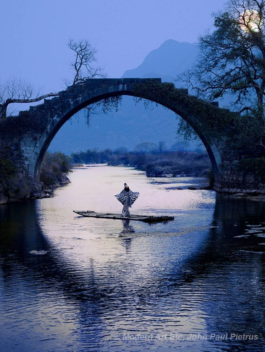 John-Paul Pietrus Landscape Photograph - CiCi's Moon River - 20x24", China, Guilin, Poetic landscape photography