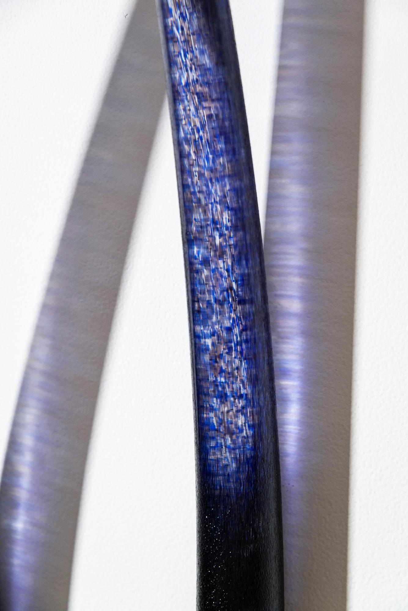 2° of Sky - blue, contemporary, blown glass, wall sculpture For Sale 8