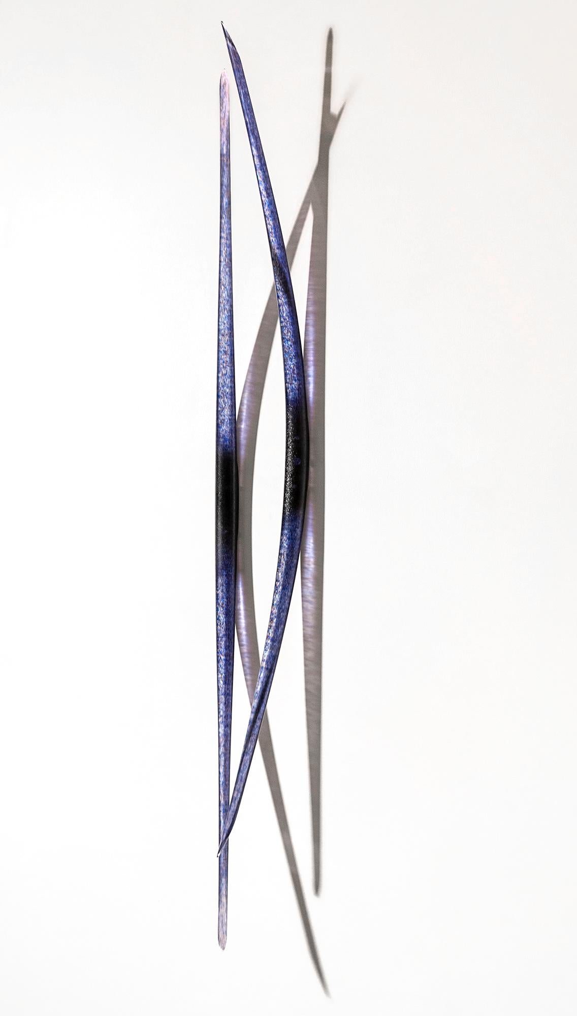 2° of Sky - blue, contemporary, blown glass, wall sculpture For Sale 10