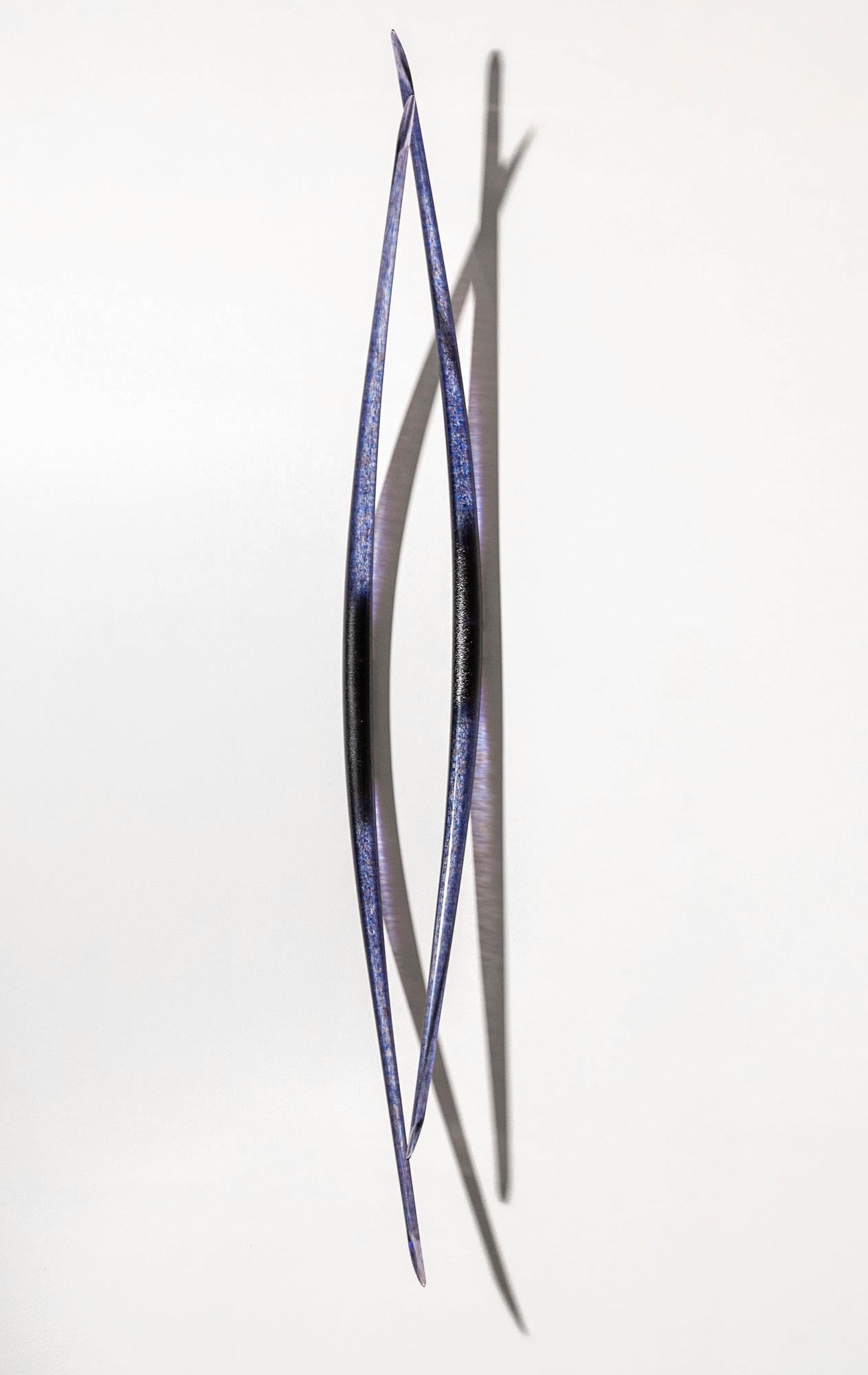 2° of Sky - blue, contemporary, blown glass, wall sculpture For Sale 11