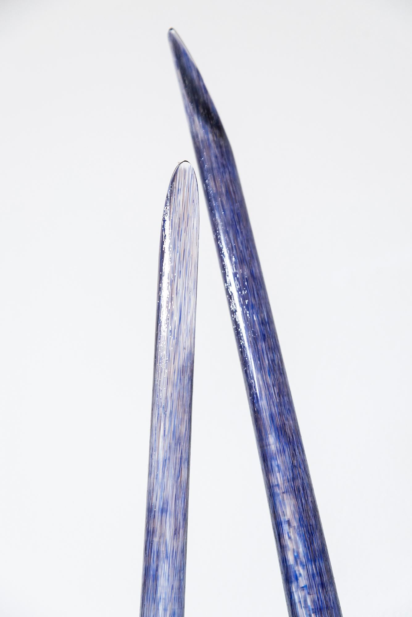 2° of Sky - blue, contemporary, blown glass, wall sculpture For Sale 2