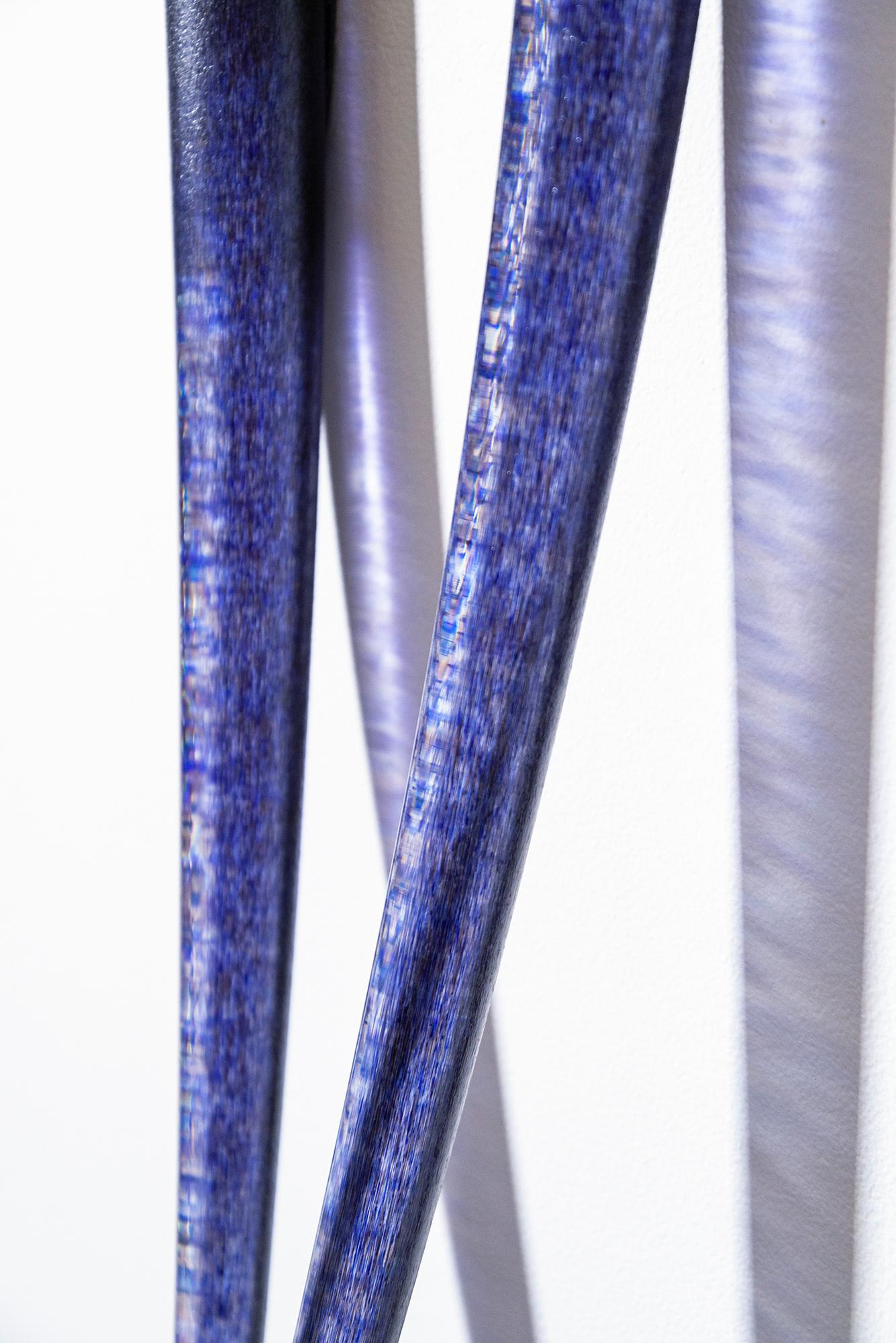 2° of Sky - blue, contemporary, blown glass, wall sculpture For Sale 5