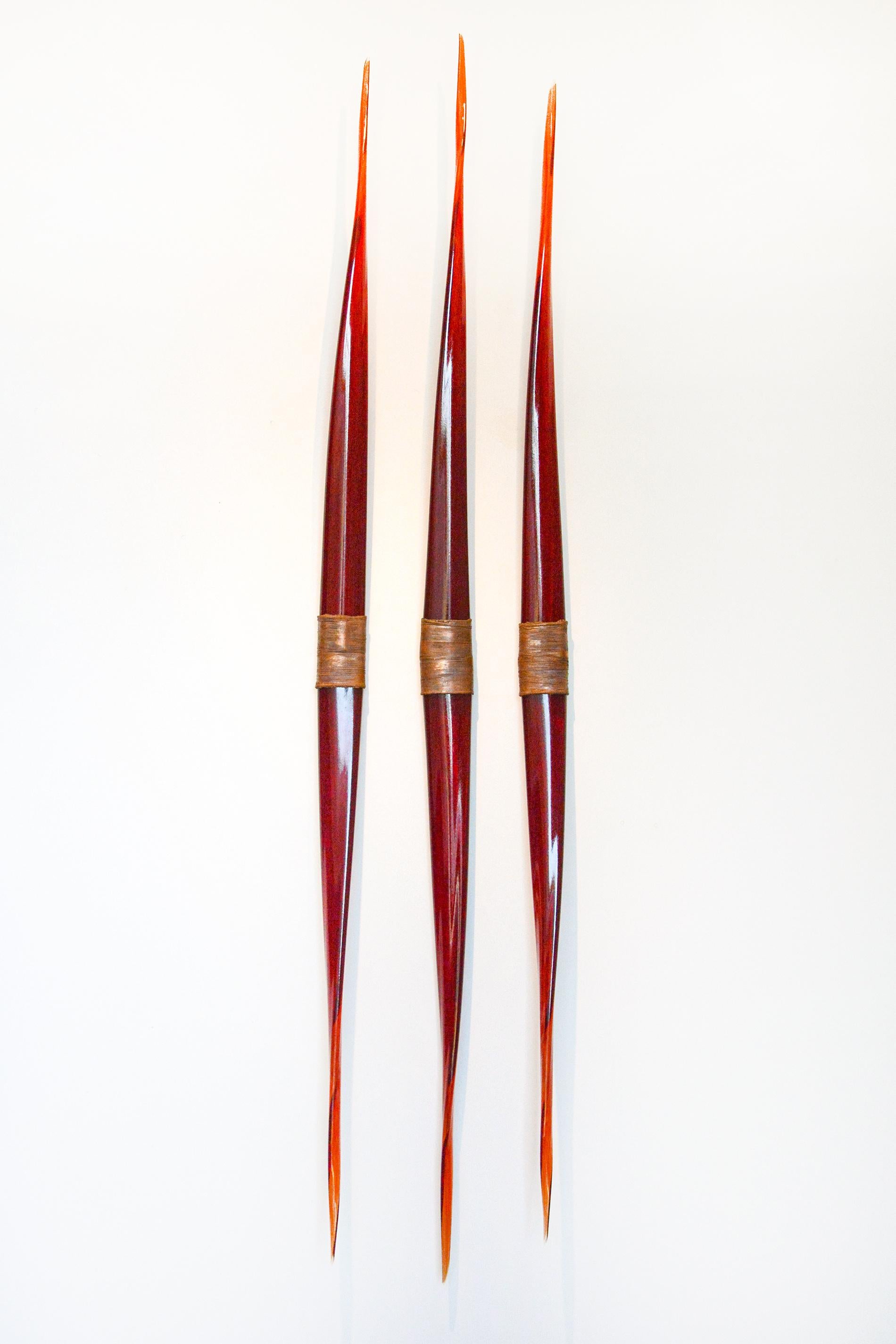 John Paul Robinson Abstract Sculpture - Flame Symmetry - red, glass, copper, translucent, abstract, wall sculpture