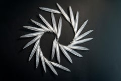 Home - large, translucent, feathers, representational, glass wall sculpture