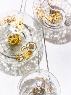 Bewegungen - elegante, mundgeblasenes Glas, Metall, abstrakte hängende Wandskulptur