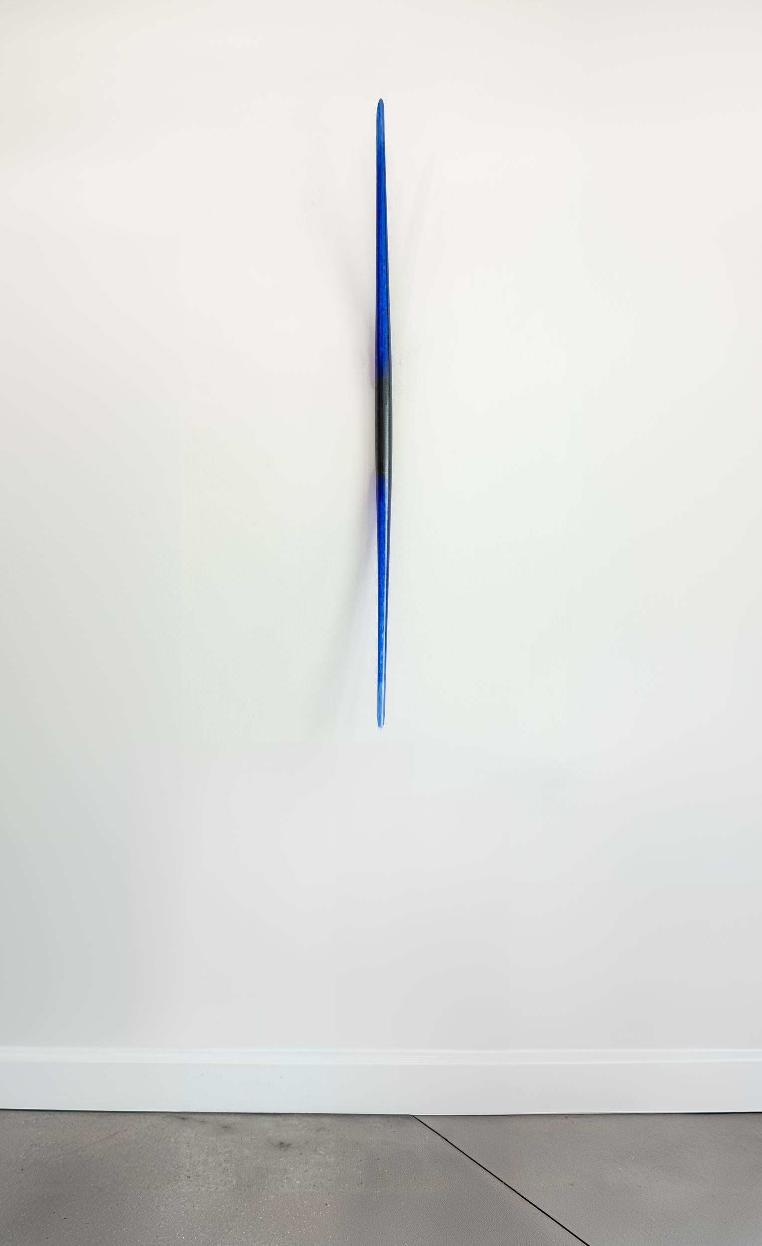 Night Transit - bleu, contemporain, verre massif, sculpture murale - Abstrait Sculpture par John Paul Robinson