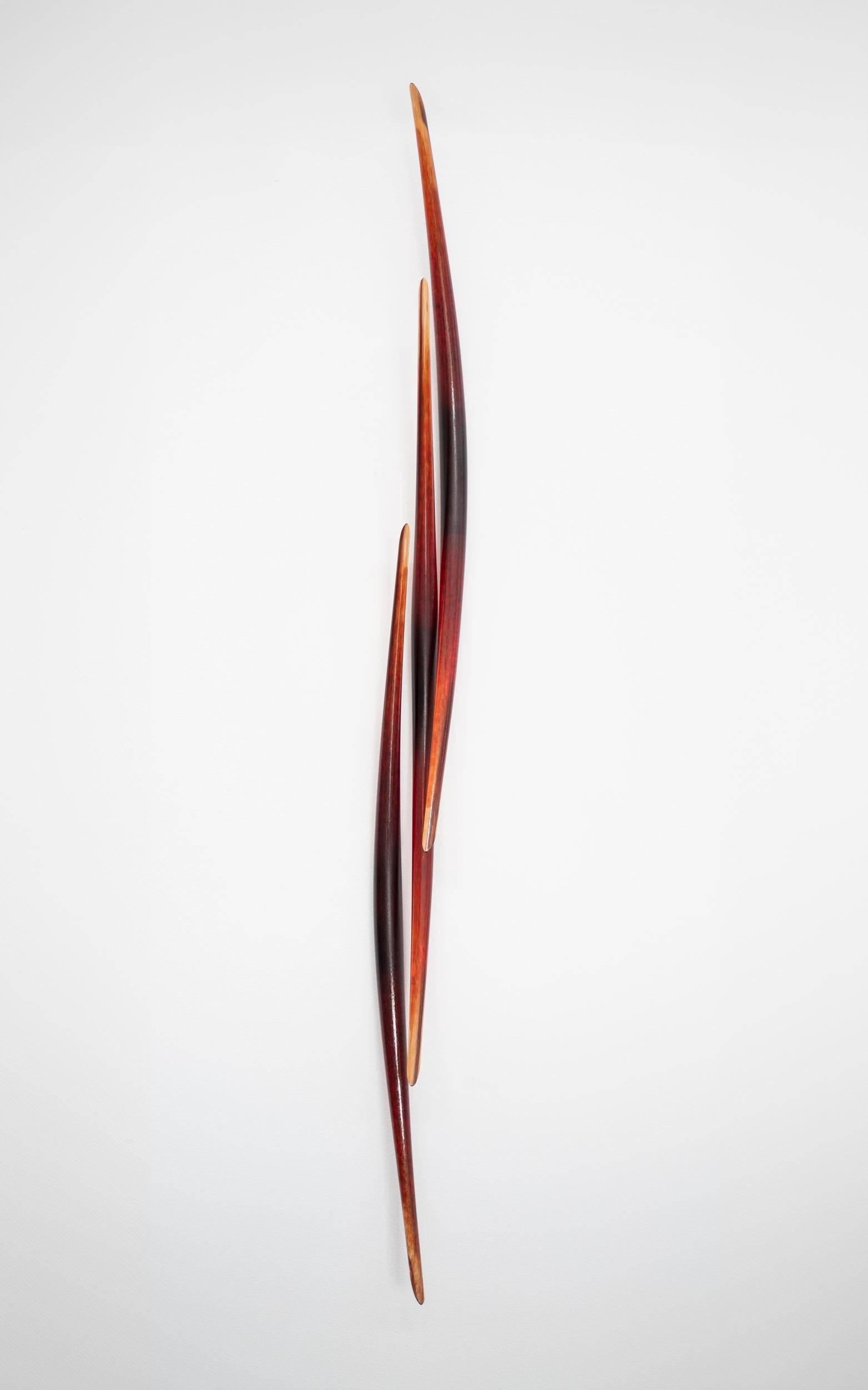 Turned Symmetry - amber, contemporary, solid glass, wall sculpture