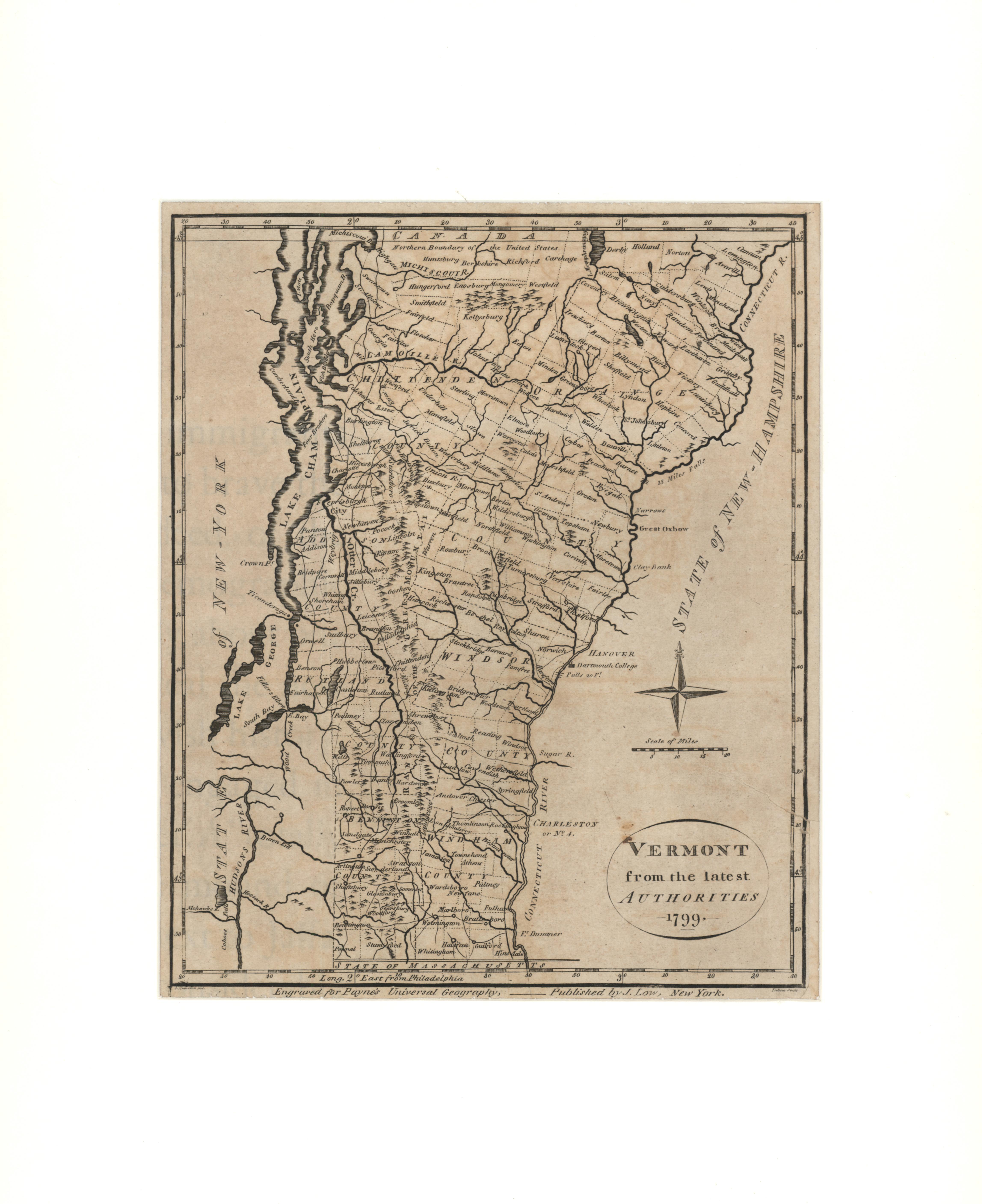 John Payne Print - Vermont from the latest Authorities. 1799. 