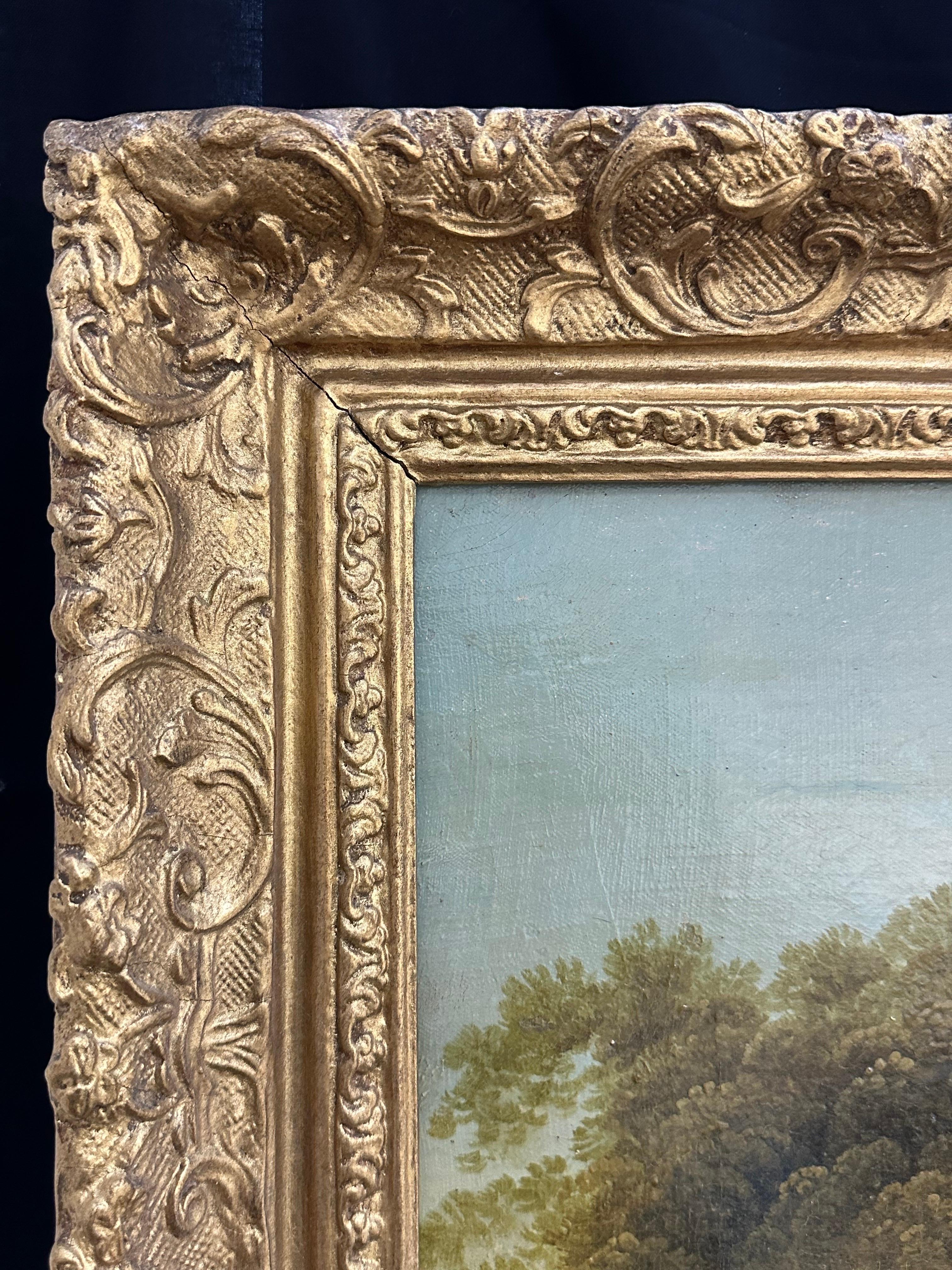 Enorme paesaggio industriale ad olio inglese del 1820 con mulini e bambini che fanno un picnic in vendita 10