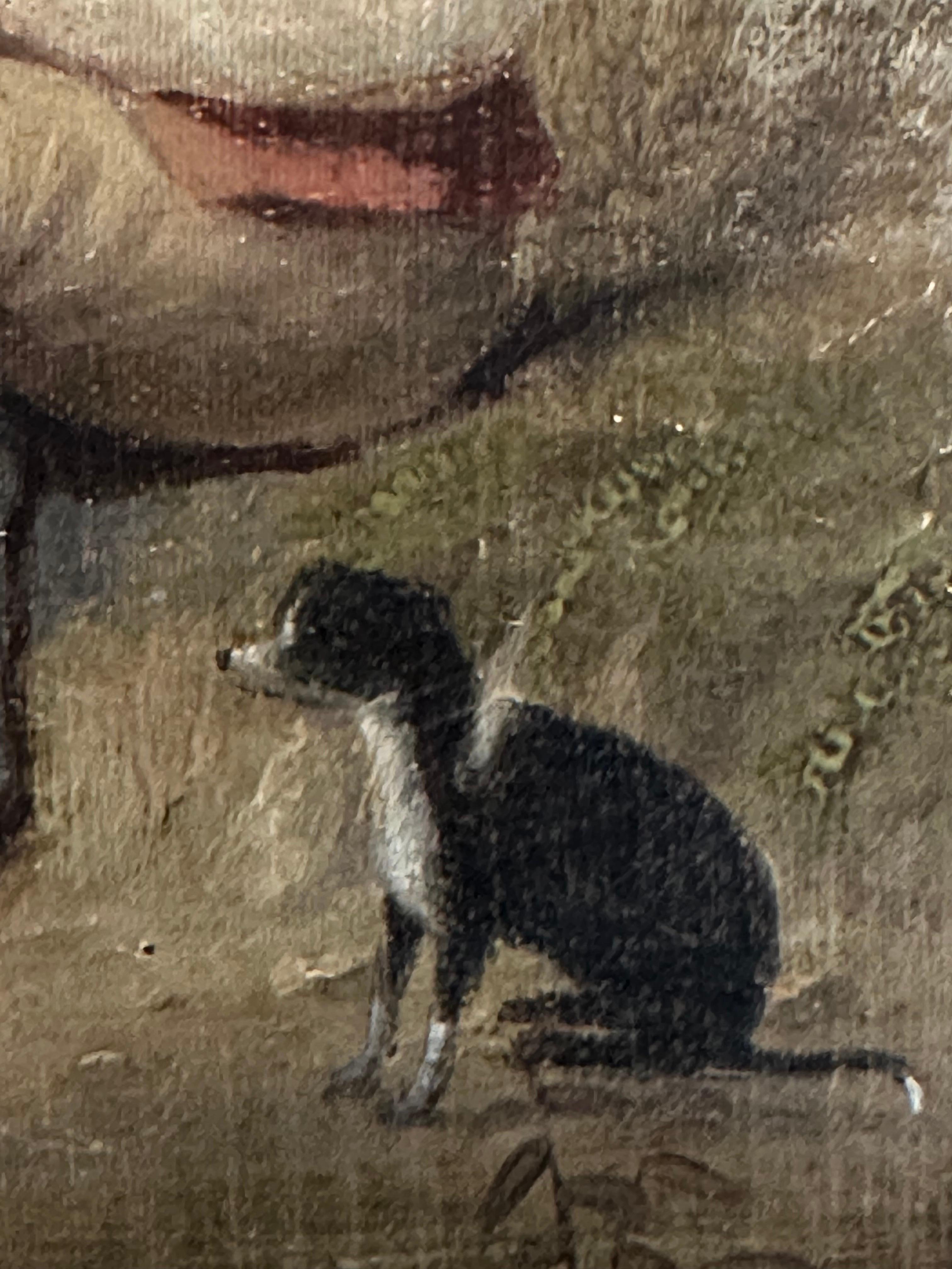 Enorme paesaggio industriale ad olio inglese del 1820 con mulini e bambini che fanno un picnic in vendita 2
