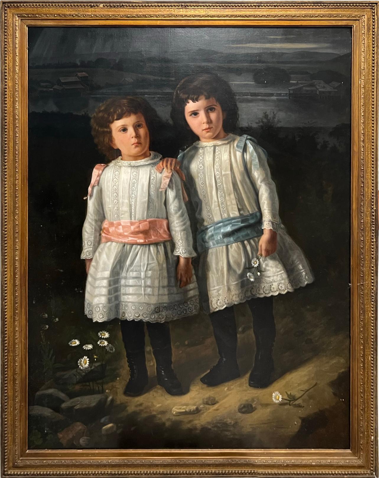 Portrait Painting John Peoli F - Antiquités MUSEUM 1890 CUBAN Peinture, L'ARTISTE GRAND CHILDREN 