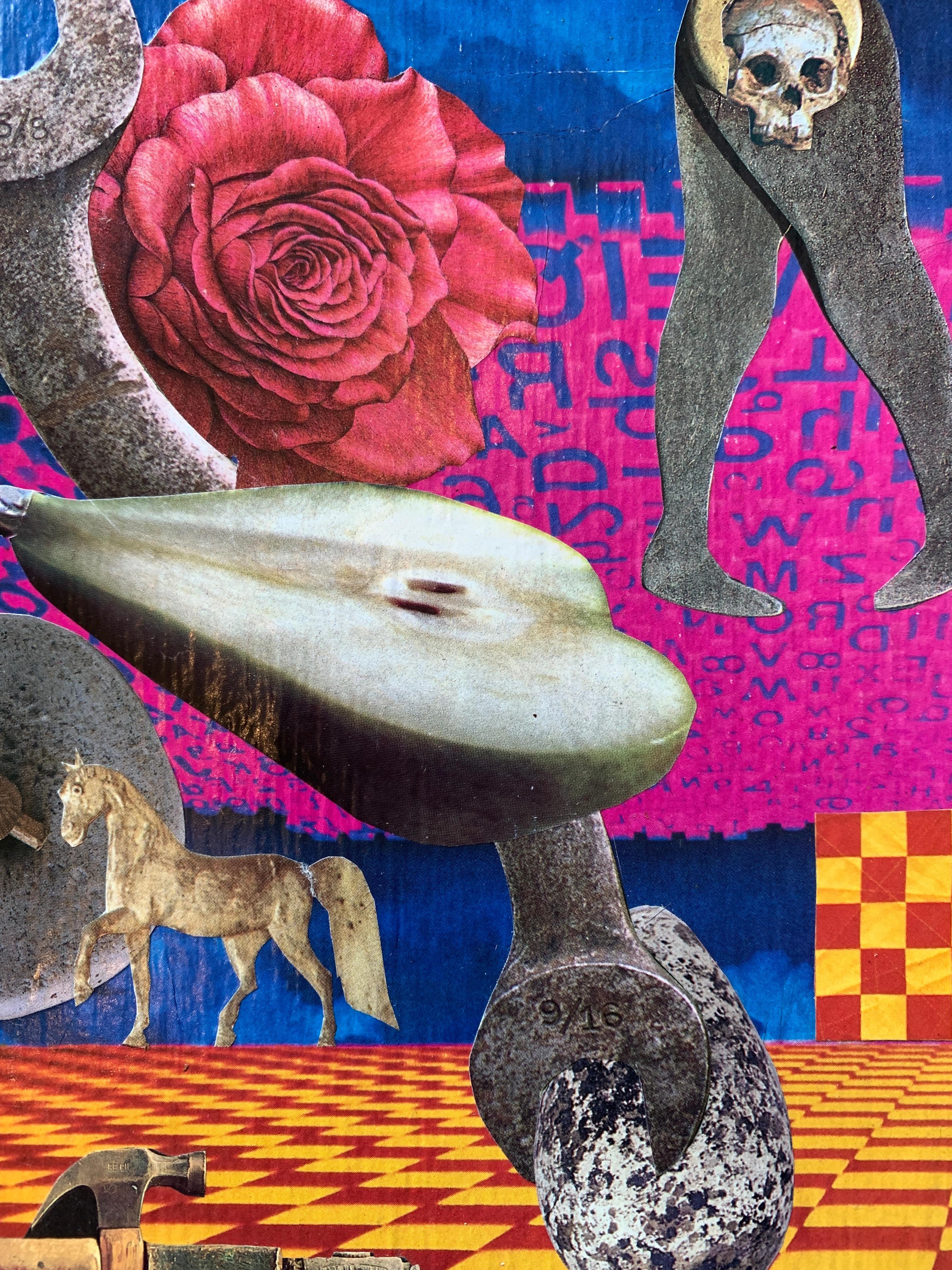 « The Pear, The Rose, The Wrench », collage de papier abstrait de John Peters 2005 en vente 1