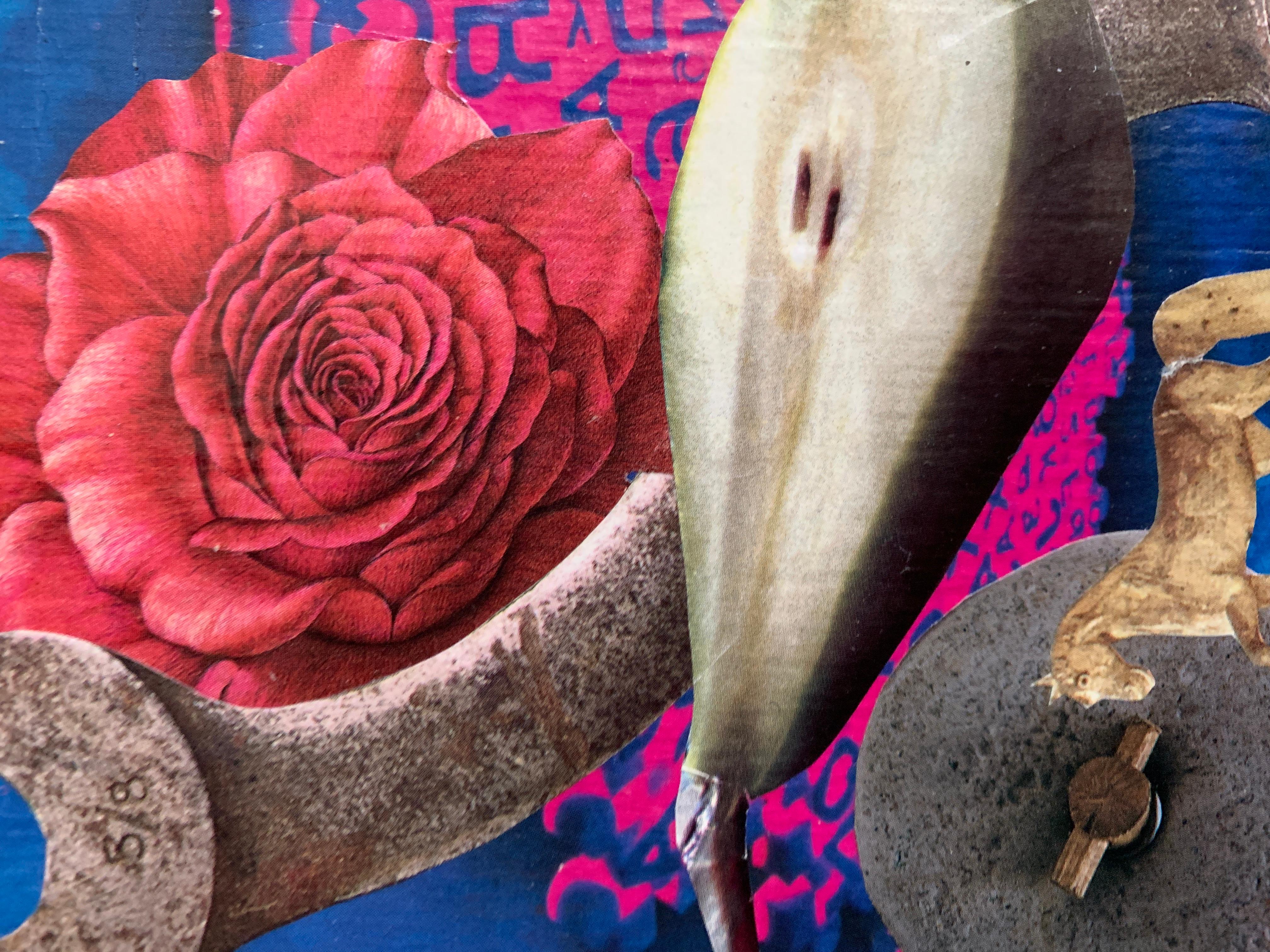 « The Pear, The Rose, The Wrench », collage de papier abstrait de John Peters 2005 en vente 3