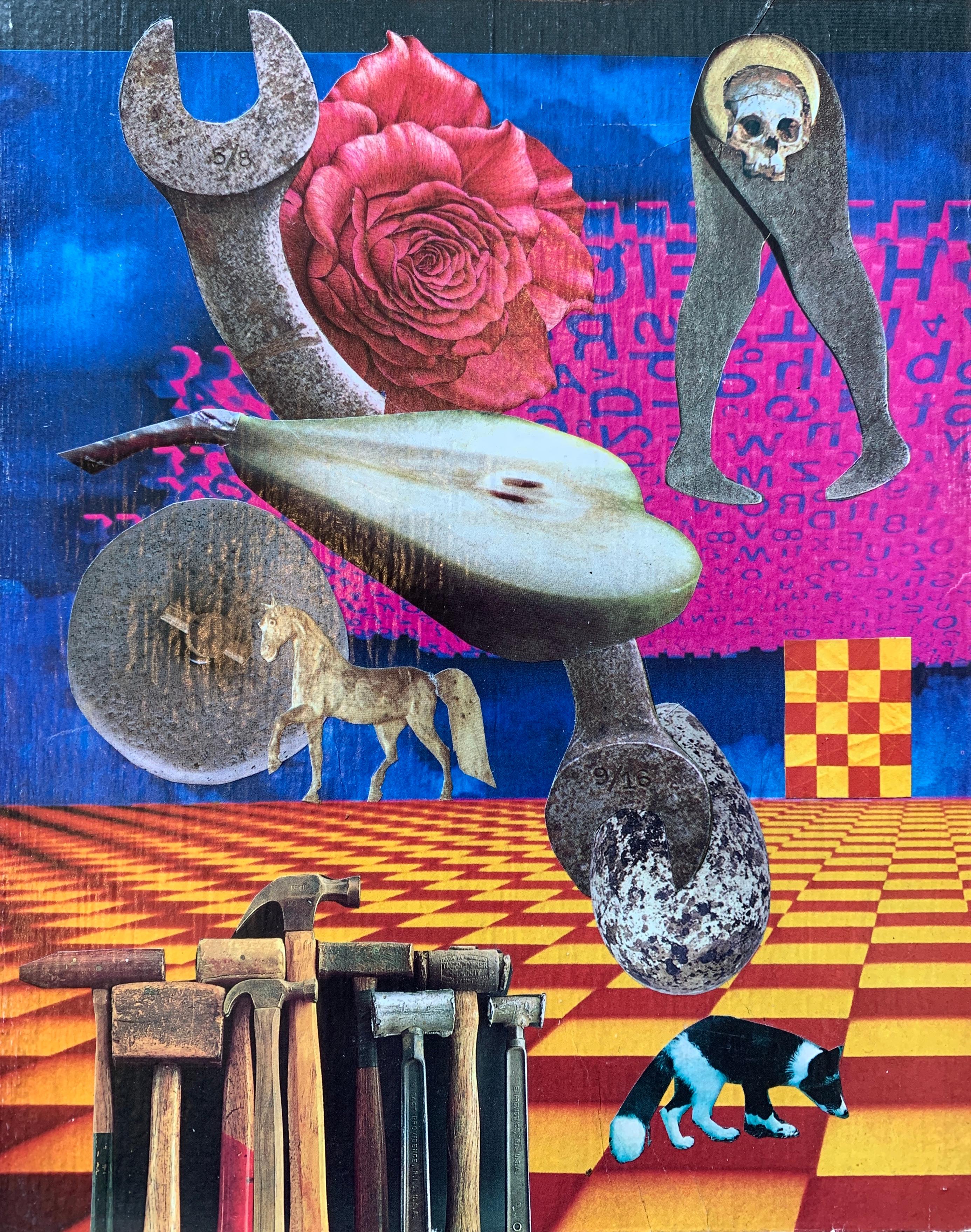 "The Pear, The Rose, The Wrench" Abstract Paper Collage John Peters 2005