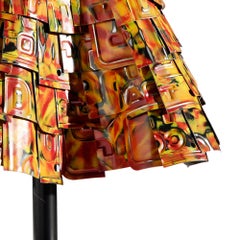 'Harper' Mixed Media, Found Object Sculpture of a Red and Orange Dress