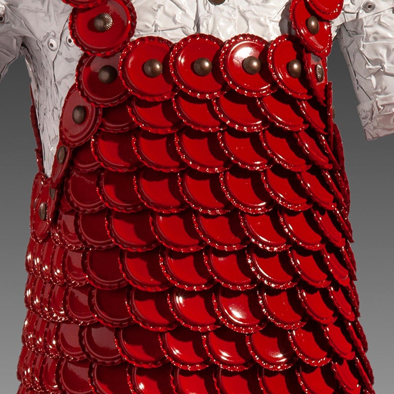 John Petrey 'Mason' Mixed Media Sculpture Using Found Materials For