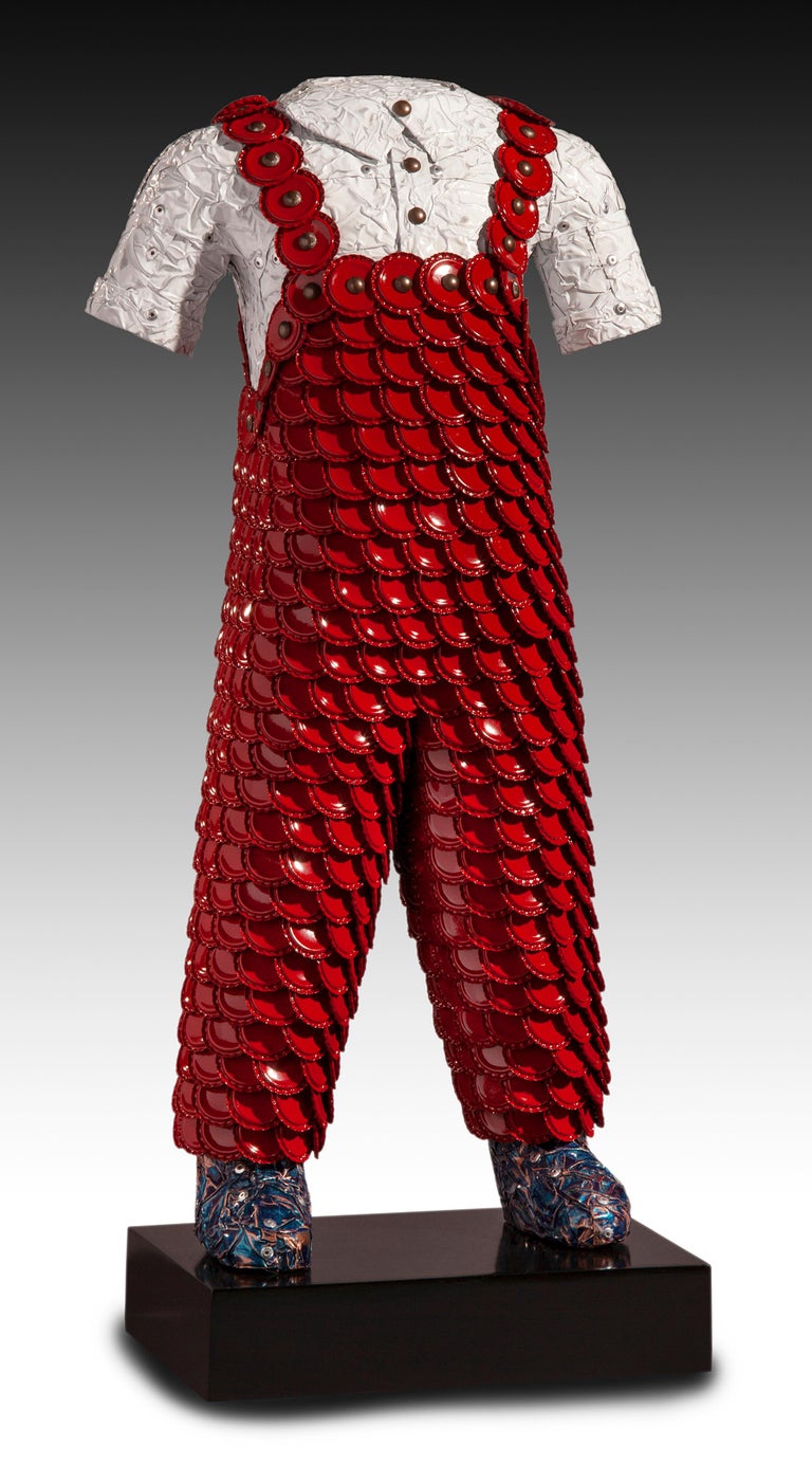 John Petrey 'Mason' Mixed Media Sculpture Using Found Materials For