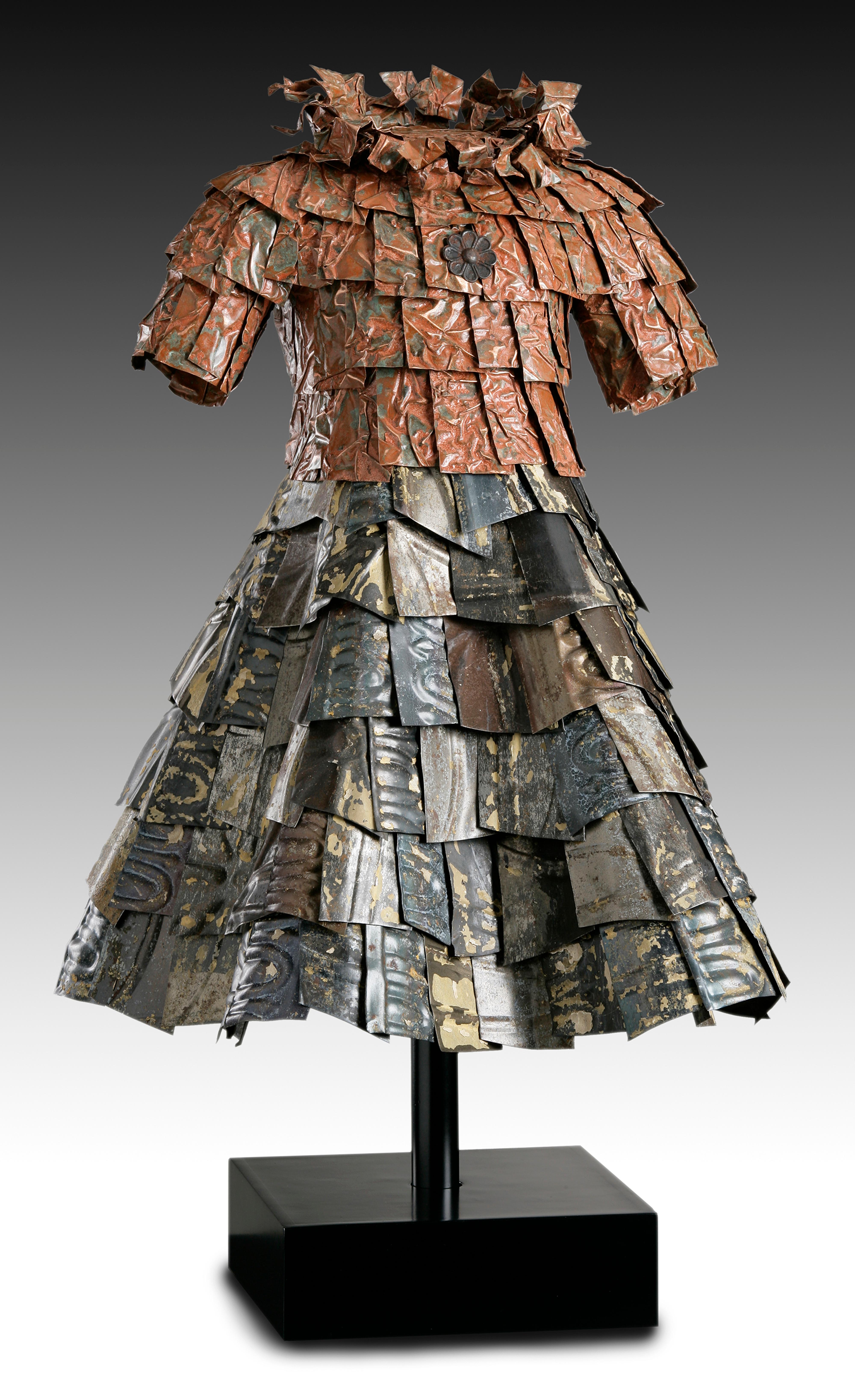 'Piper' Mixed Media, Found Object Sculpture of a Dress 1