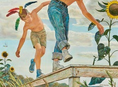 Boys on a Fence, frühe Arbeit für Johnson & Johnson Werbegrafik