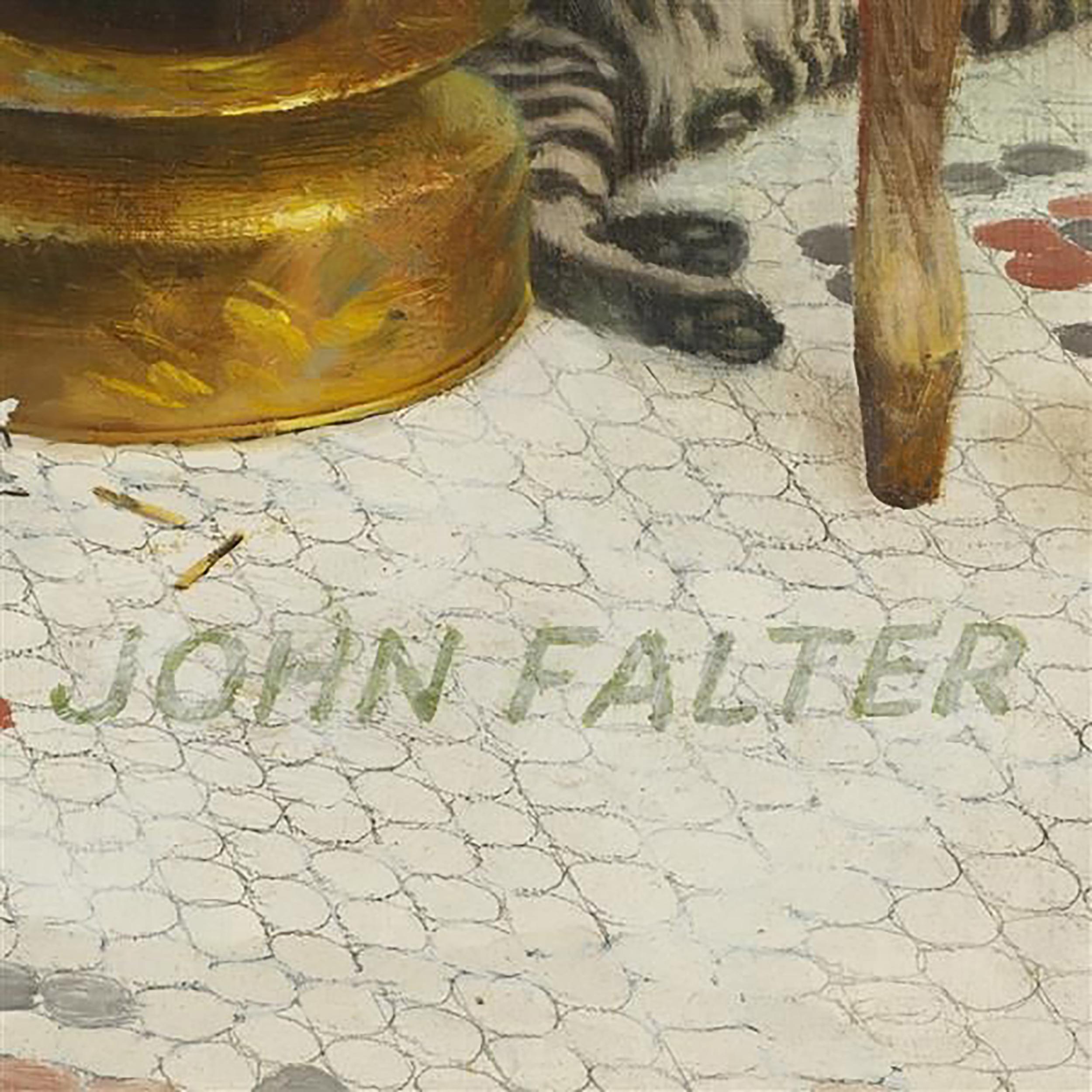 FFA- Student mit seinem Vater (Braun), Figurative Painting, von John Philip Falter
