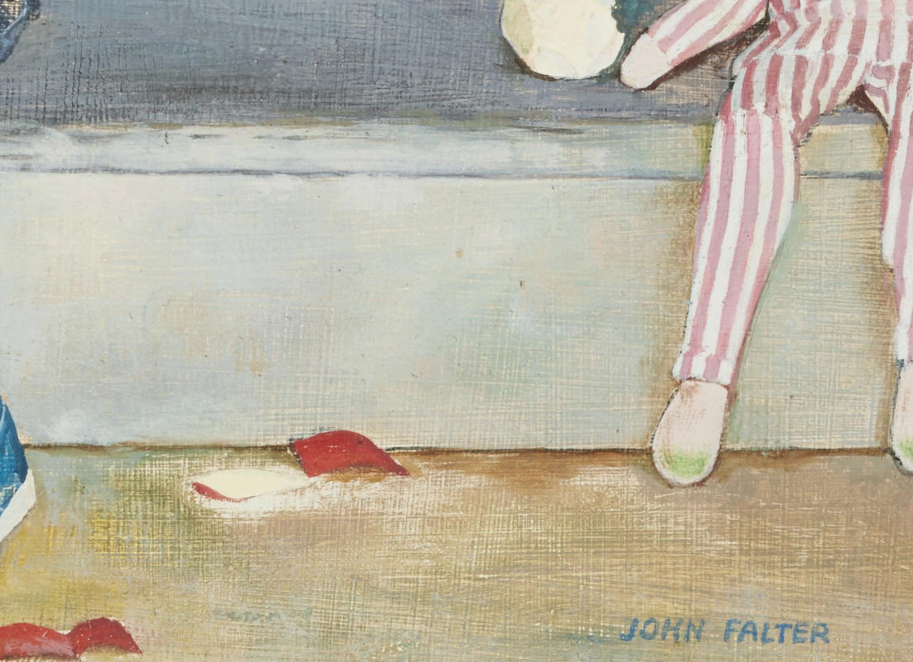 Girl Peeling Apple, Johnson & Johnson Advertisement, 1959 - Painting by John Philip Falter