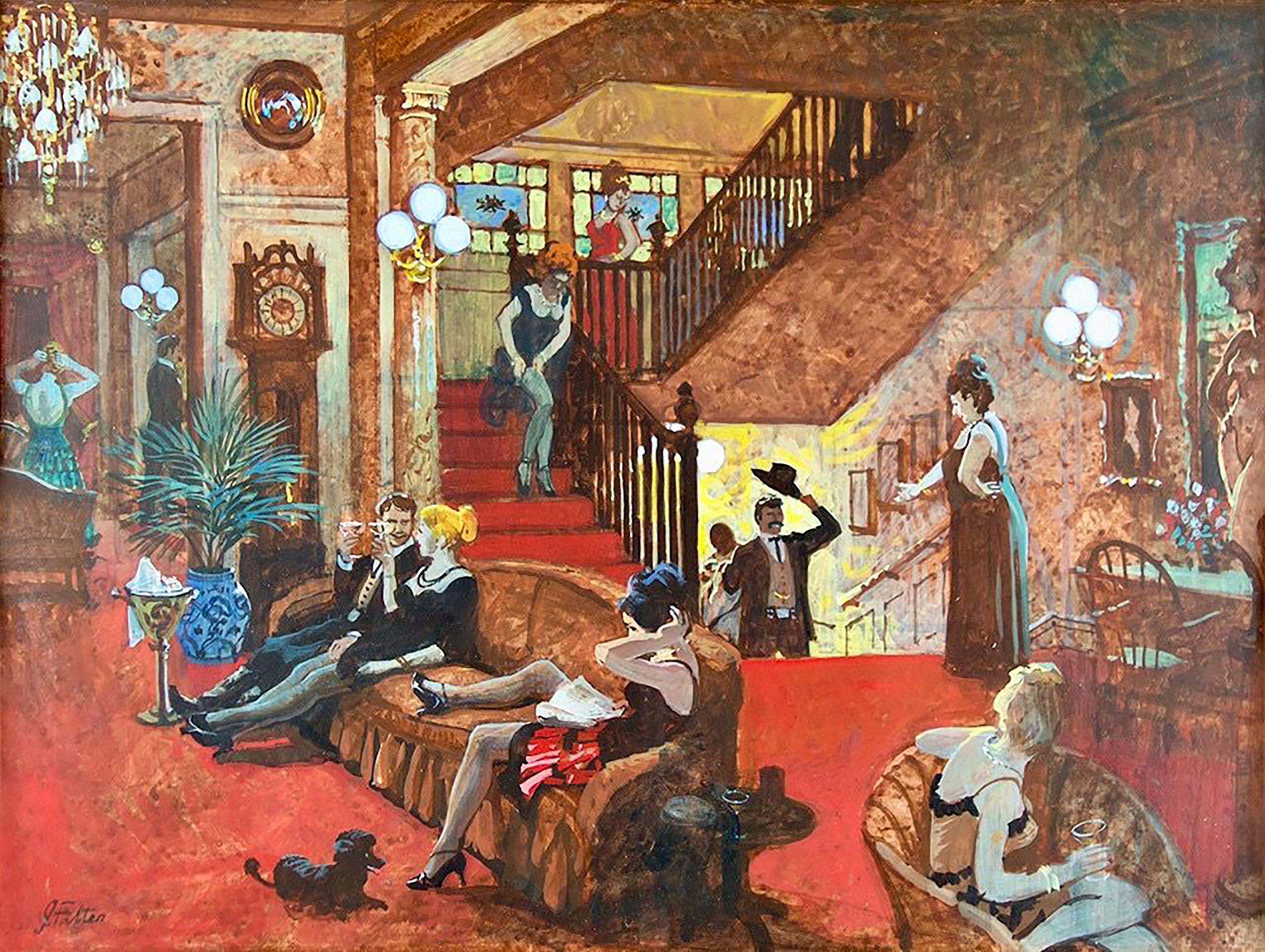 Figurative Painting di John Philip Falter - Studia per il weekend di San Francisco