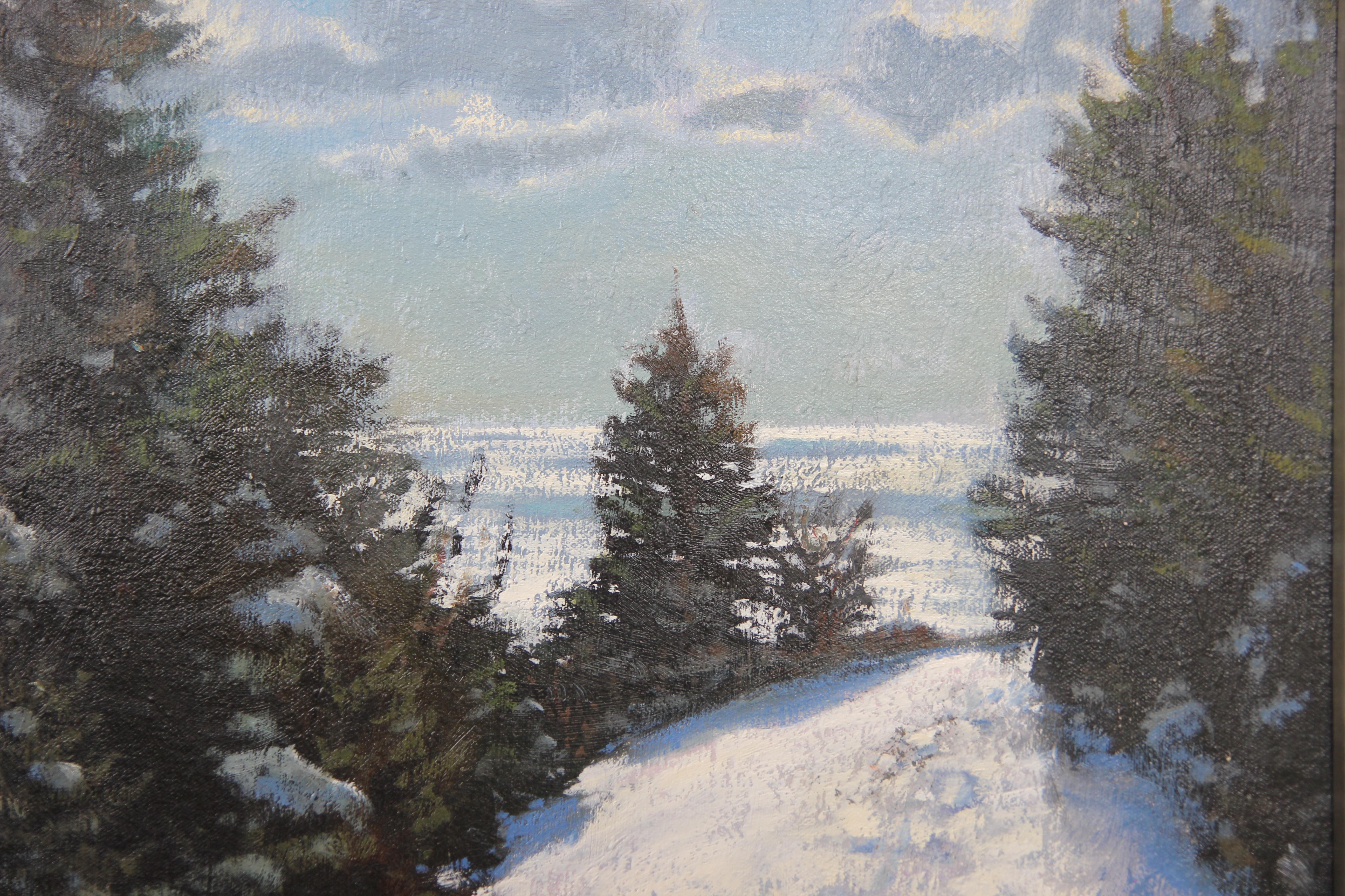 winter forest painting