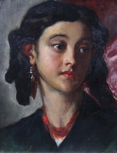 La Senorita - Scottish art Victorian genre portrait oil painting of young woman