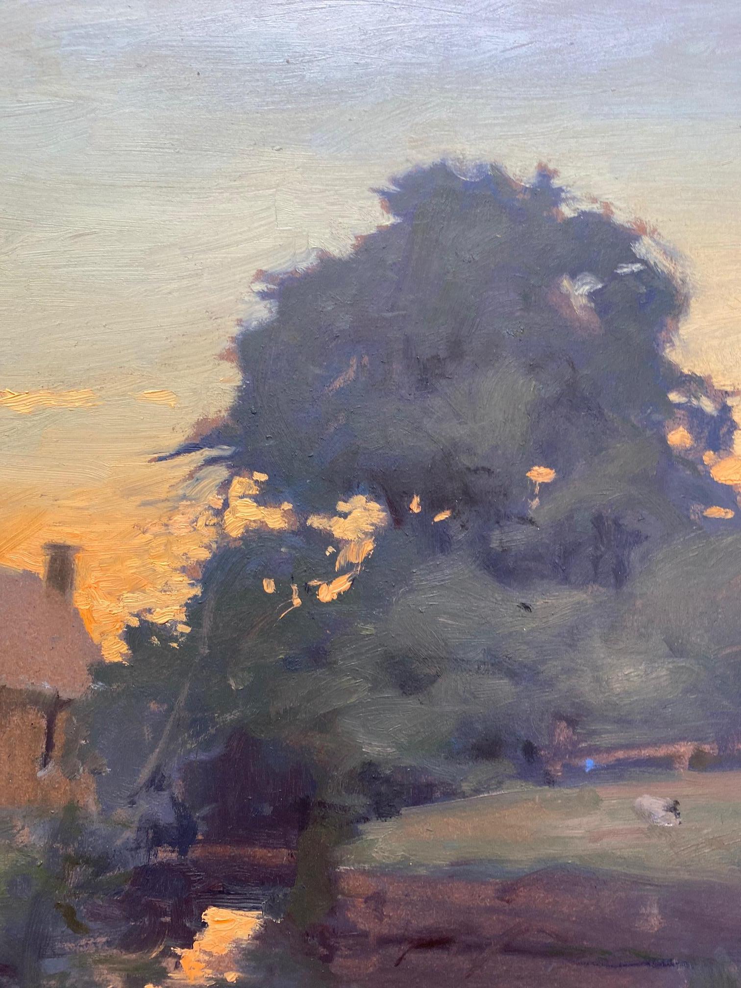 Evenings in the Cotswolds, original impressionist English landscape - Painting by John Phillip Osborne