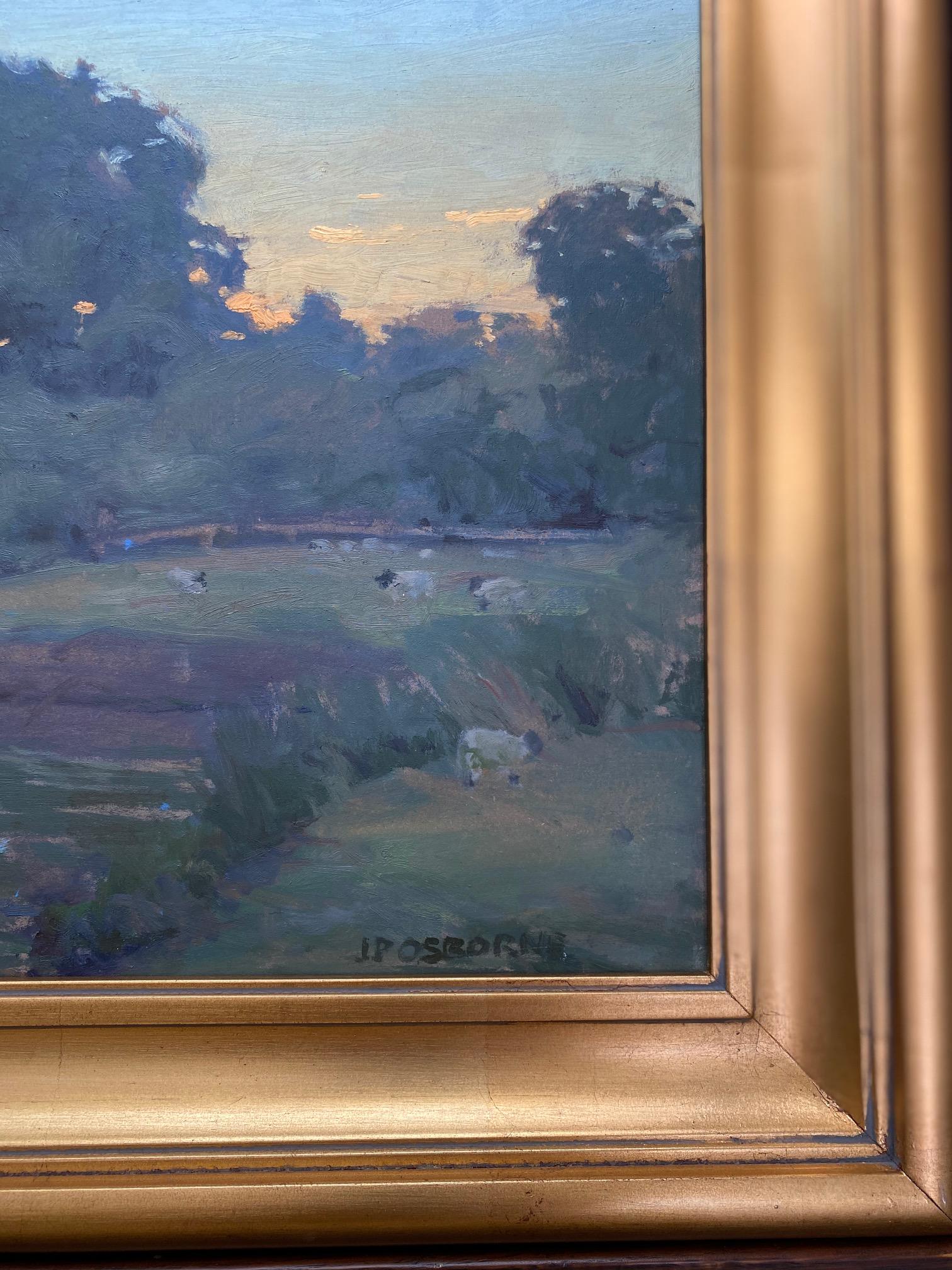 Evenings in the Cotswolds, original impressionist English landscape - Impressionist Painting by John Phillip Osborne