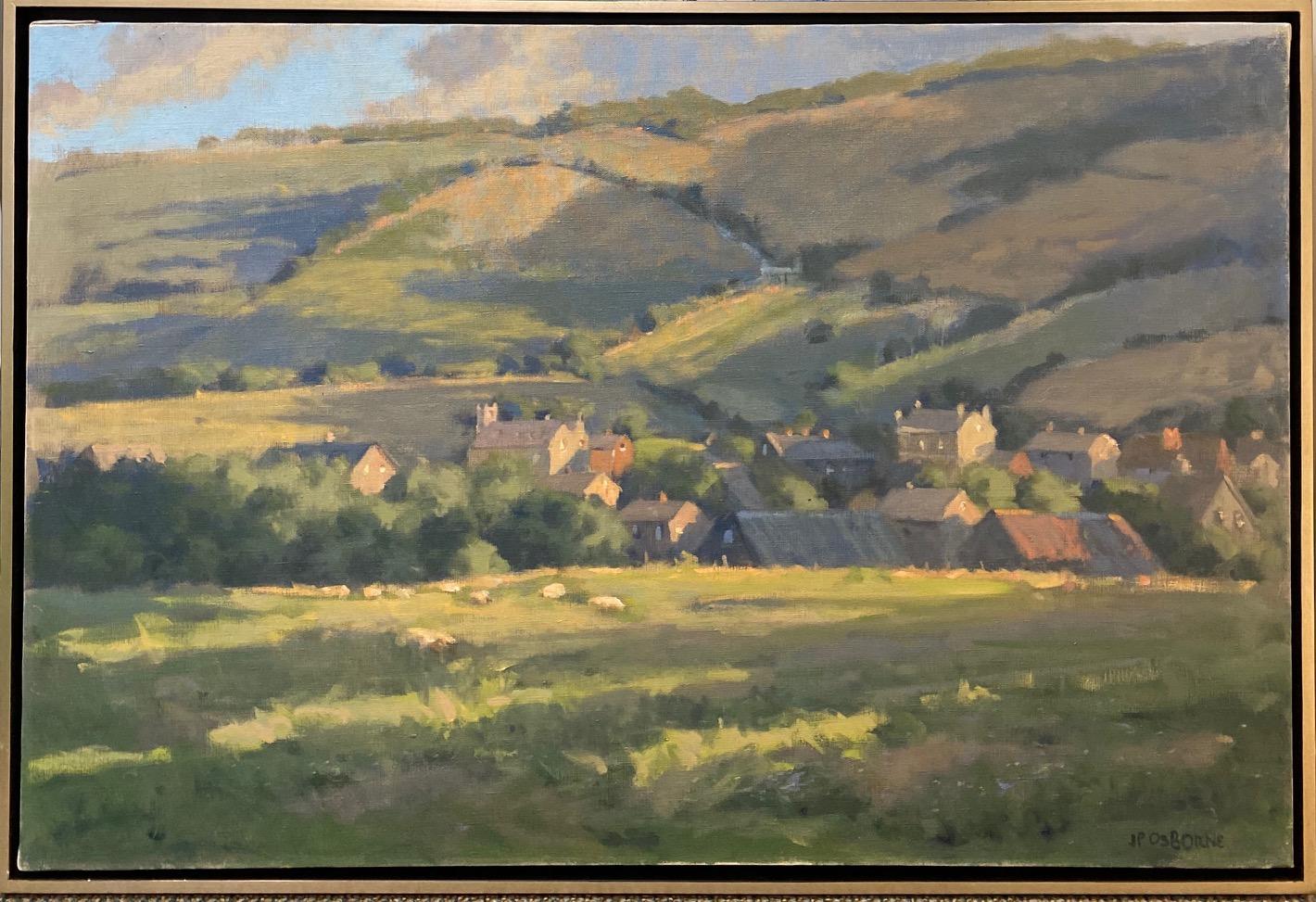 John Phillip Osborne Landscape Painting - Overlooking Winchcomb, Cotswolds, original 24x36 impressionist English landscape