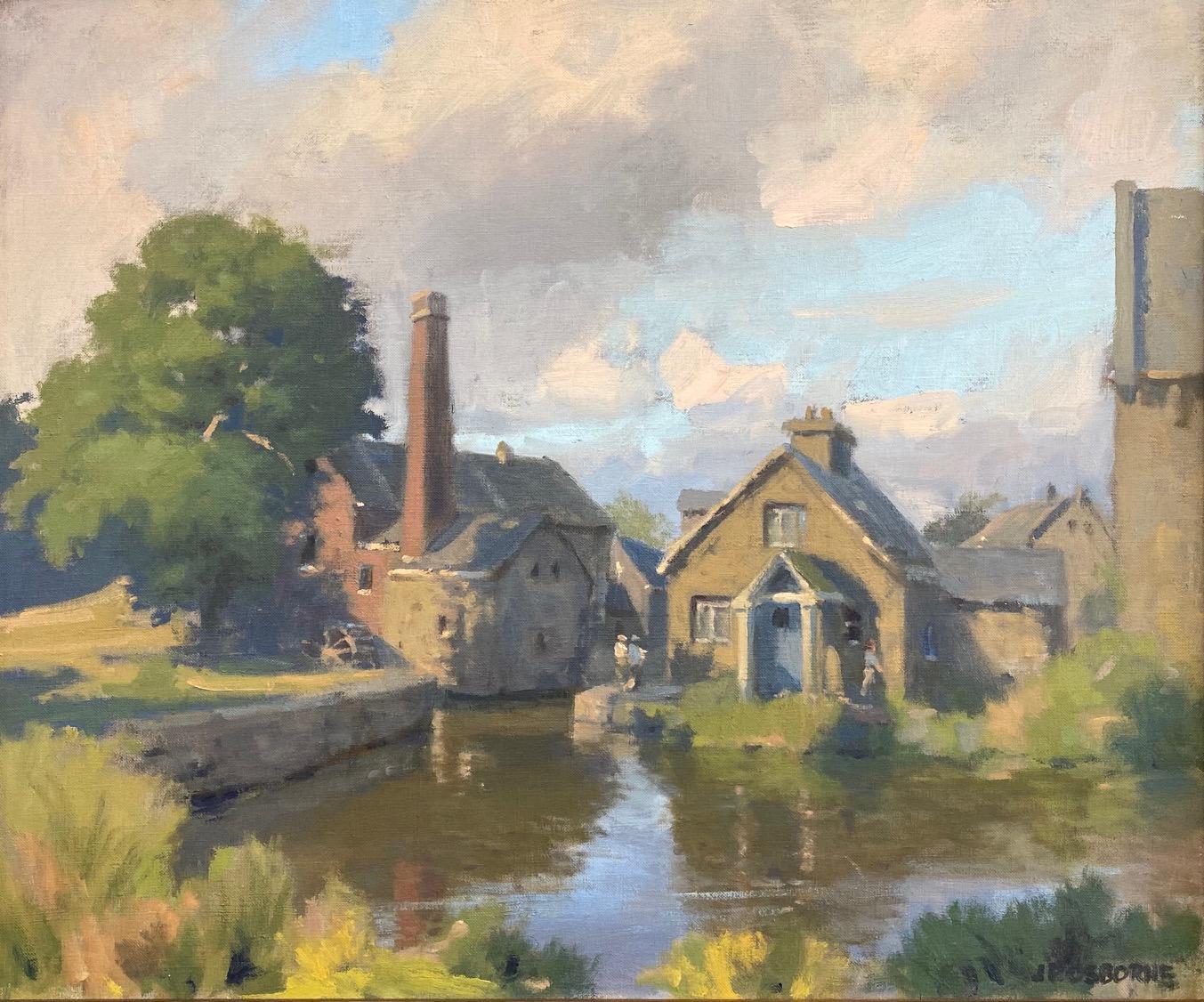 The Mill, First Slaughter, original impressionist English landscape - Painting by John Phillip Osborne