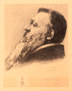 Auguste Rodin, ritratto impressionista all'acquaforte di John Phillips