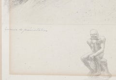 Portrait of Rodin, Impressionist Etching and Chine Colle by John Phillips