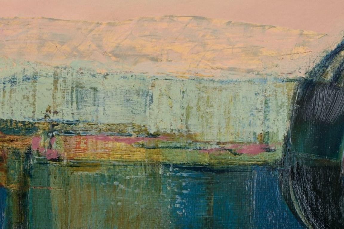 John Picking. Öl auf Leinwand. Abstrakte Komposition mit einer männlichen Büste. im Angebot 1