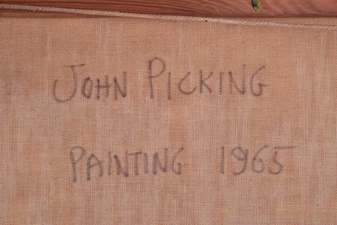 John Picking. Öl auf Leinwand. Abstrakte Komposition mit einer männlichen Büste. im Angebot 4