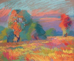 Untitled Pastel #19, Pastel on Sandpaper, Circa 1920-30, Framed